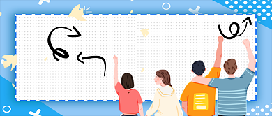 世界青年节卡通手绘手机首图背景