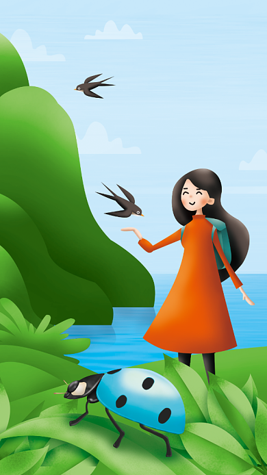 三月你好手机海报背景