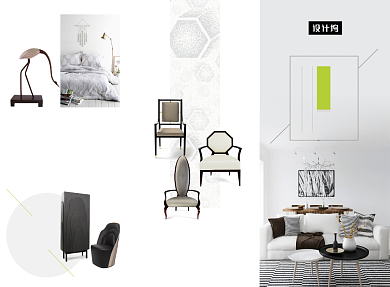 时尚大气极简家具宣传三折页模板背景