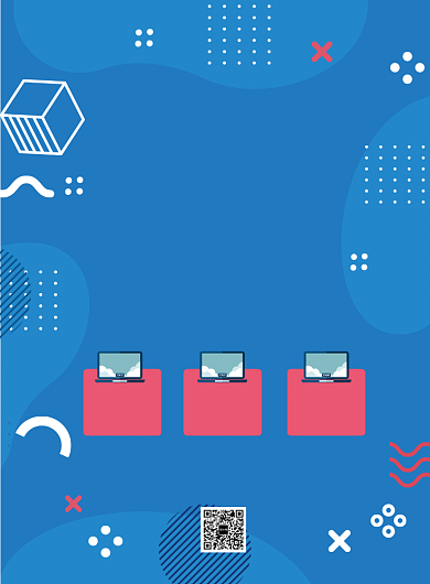 蓝色几何线上直播课营销宣传印刷海报背景