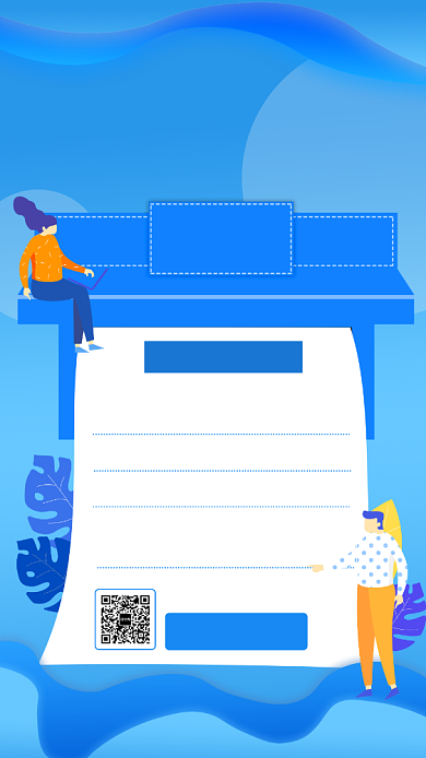 简约蓝色线上直播课培训宣传手机海报背景