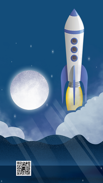 中国航天日科普卡片插画风手机海报背景