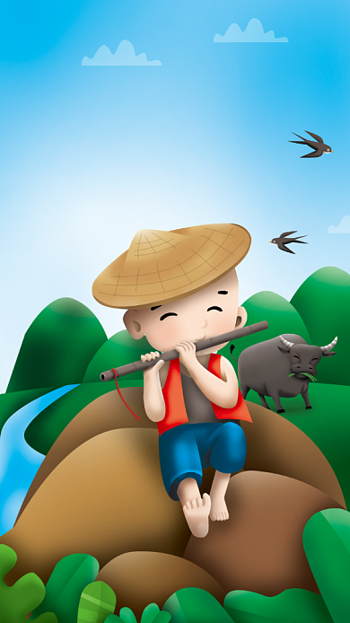 清明节简约手机海报背景