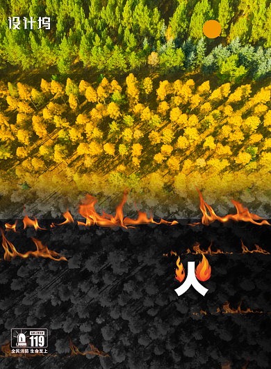 森林防火防范海报背景
