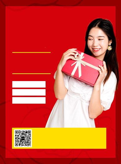 红色简约时尚38妇女节促销海报背景