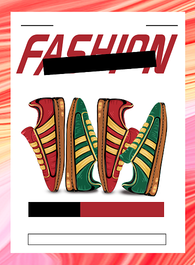 彩色时尚扁平化春季潮品滑板鞋宣传海报背景