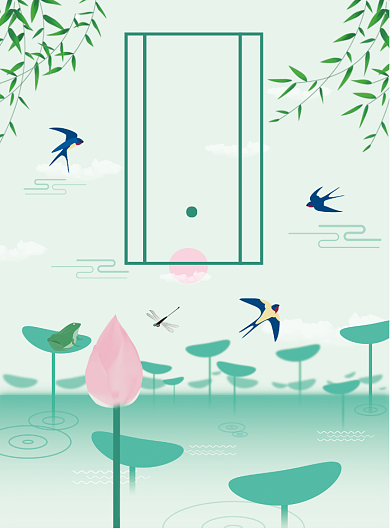 简约水墨画惊蛰节气印刷海报背景