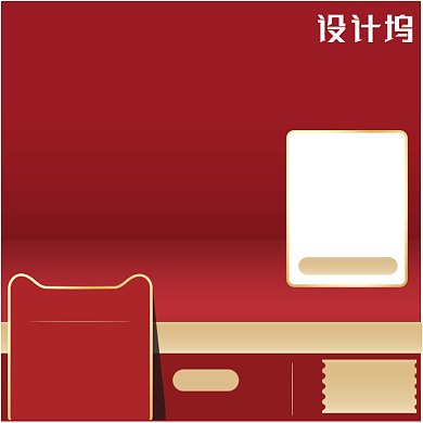 红色高端金色大气主图背景