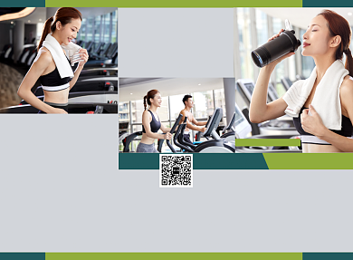 大气健身运动宣传三折页模板背景