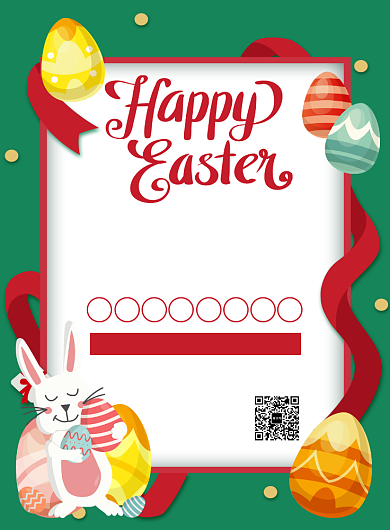 时尚卡通复活节促销海报背景