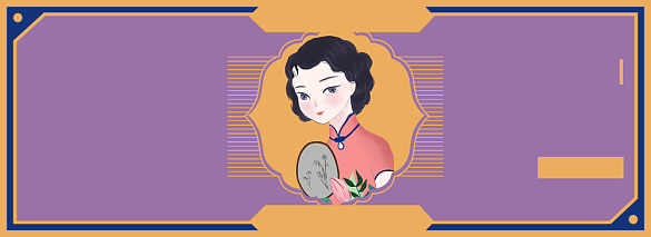 复古旗袍女装宣传促销背景