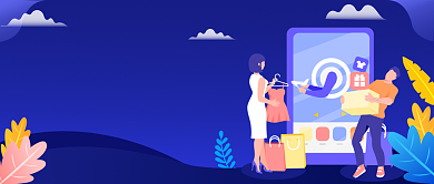 线上购物承诺'无接触配送'微信公众号素材图片背景