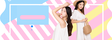 春季女装上新海报banner背景