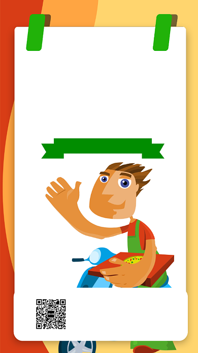 无接触配送手机海报背景