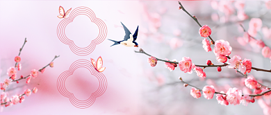 春分粉色新媒体首图背景