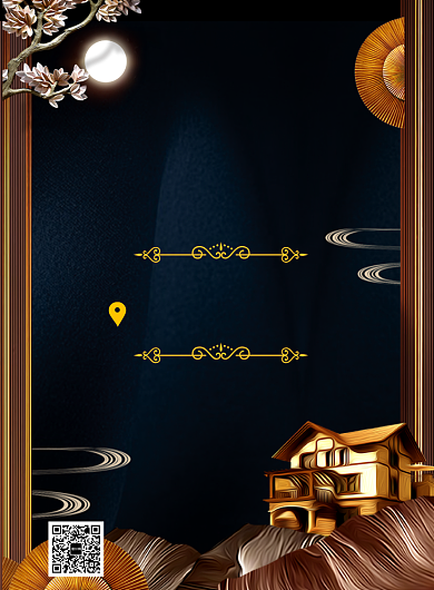 复古中国风房地产促销印刷海报背景