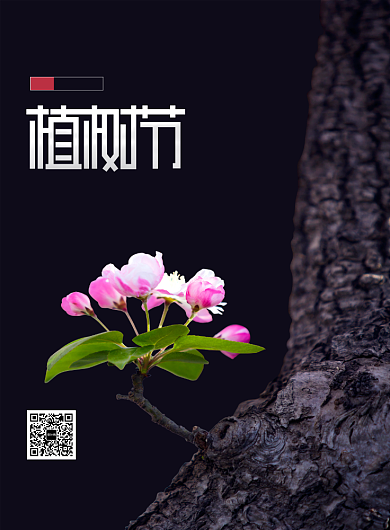 312植树节节日极简创意海报背景
