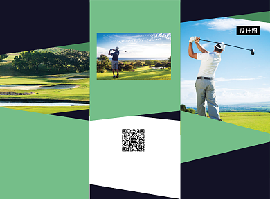 大气简约高尔夫三折页模板背景