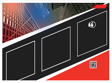 红黑商务大气企业招商三折页模板背景