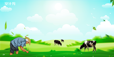 绿色聚焦中央一号文件展板背景