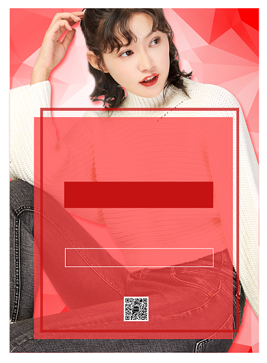 红色扁平化时尚女装促销宣传海报背景