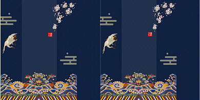 宫廷风典雅刺绣包装手提袋背景