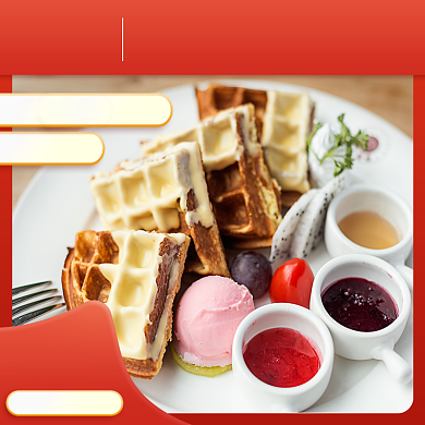 饿了么优惠华夫饼下午茶甜点主图背景