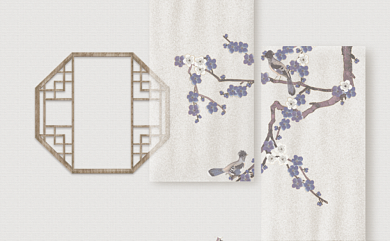 复古中国风手绘名片背景