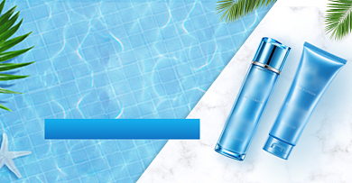 淘宝天猫夏季清凉简约风化妆品钻展背景