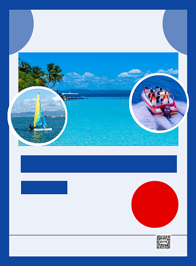 蓝色简约旅行社旅游套餐宣传海报背景