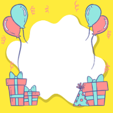 生日快乐卡通气球公众号次图背景