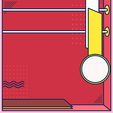 红色黄色大促波普手绘风电商主图背景