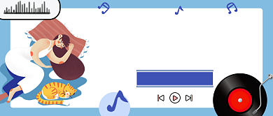 蓝色简约睡前歌曲推荐公众号首图背景