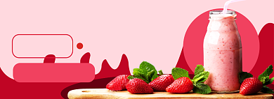 草莓奶昔电商淘宝banner图背景