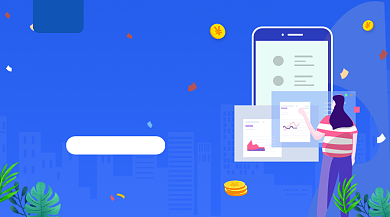 金融理财指南简约插画手机横图背景