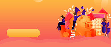 橙色一起赚钱理财新媒体配图首图背景