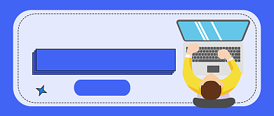 蓝色卡通计算机社团招新新媒体配图背景