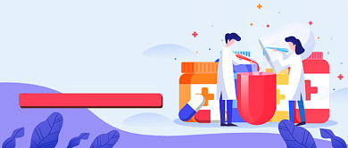 浅色简约插画医疗健康公众号首图背景