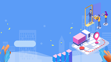 物流快递服务手绘插画手机横图背景