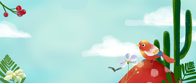 小暑传统节气清新卡通公众号首图背景