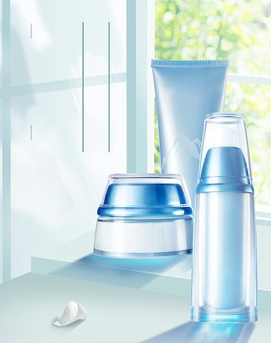 浅色背景美妆护肤品电商海报背景