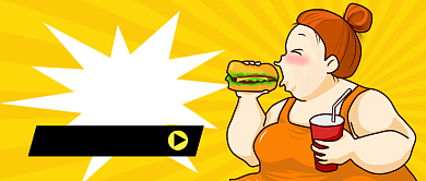 吃货免单福利活动卡通公众号首图背景