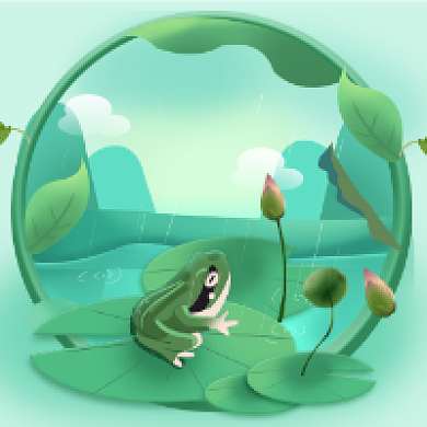 夏至时节卡通插画公众号次图背景