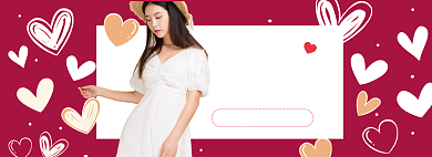 白色情人节banner模板背景