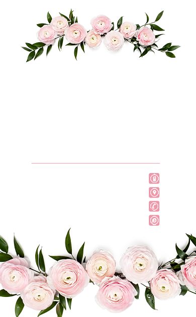 文艺小清新鲜花花坊花店竖版名片模板背景