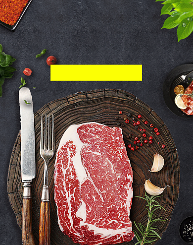 澳洲牛排美食促销海报背景