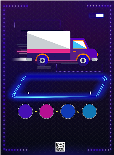荧光紫色汽车货运印刷海报背景