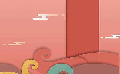 红色复古中国风名片背景