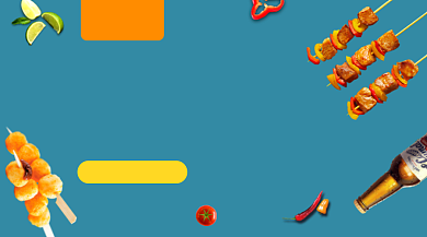 烧烤啤酒撸串美食促销简约手机横图背景