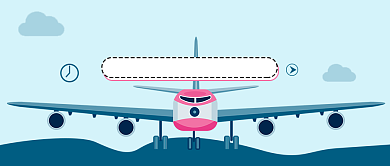 蓝色简约五一机票优惠公众号首图背景